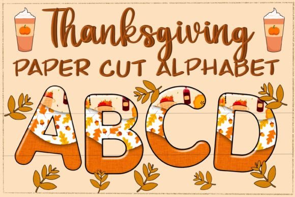 Download Thanksgiving Paper Cut Alphabet - Part 1 - Thanksgiving paper Collection