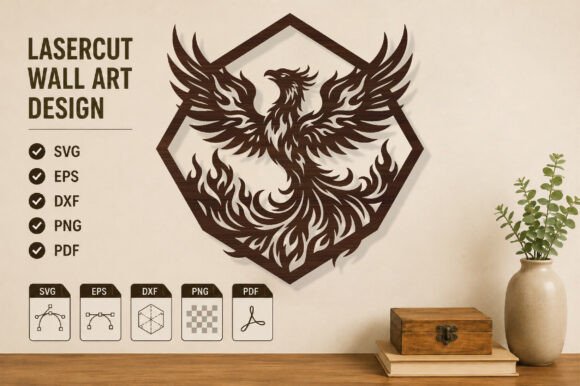 Download Phoenix Wall Art Laser Cut Design - Laser cut design Collection