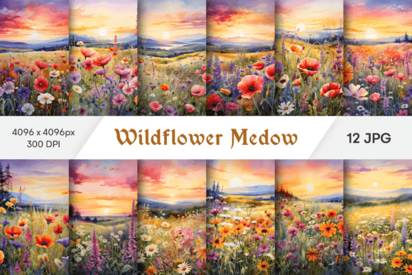 Download Wildflower Meadow Scenery Clipart - Scenery Collection