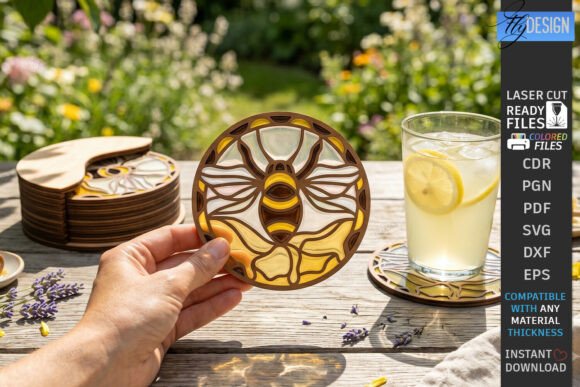 Download Stained Glass Coasters Laser Cut Design - Laser cut design Collection