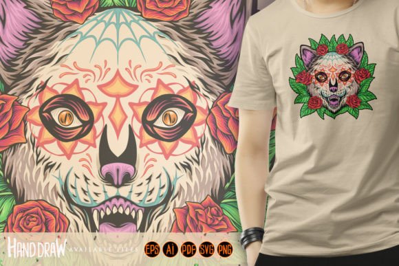 Download Floral Wilderness Muerte Bear Head - Premium Bundle