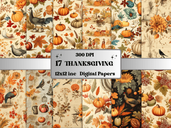 Download Pumpkin Harvest Thanksgiving Paper Pack - Thanksgiving paper Collection