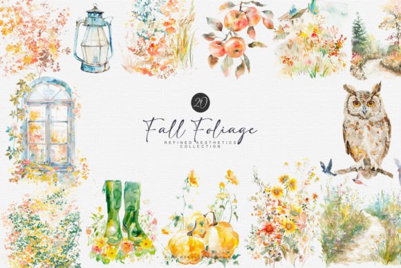 Download Watercolor Autumn Scenery Clipart - Scenery Collection