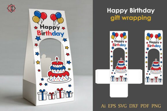 Download Vertical Birthday Gift Wrapping Template - Gift wrapping Collection