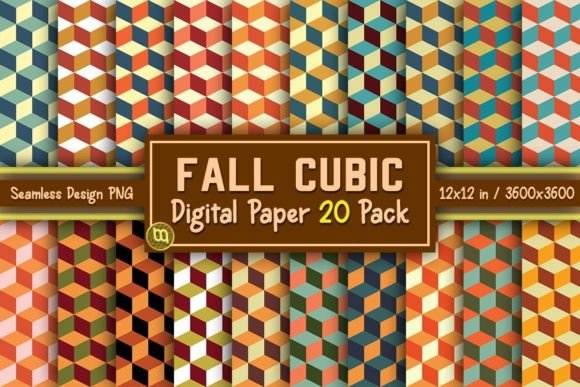Download Fall Cubic Thanksgiving Paper 20 Pack - Thanksgiving paper Collection