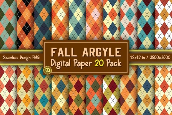 Download Fall Argyle Thanksgiving Paper 20 Pack - Thanksgiving paper Collection
