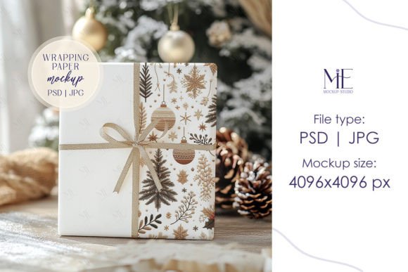 Download Christmas Gift Wrapping Paper Mockup PSD - Gift wrapping Collection