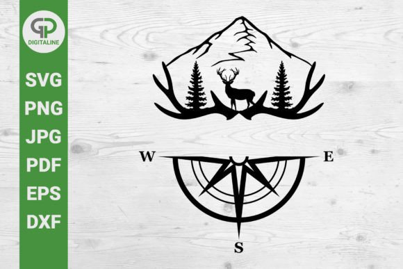 Download Deer SVG, Wilderness and Compass SVG - Premium Bundle